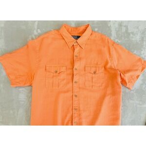 90s Polo by Ralph Lauren XXL orange utility military safari shirt